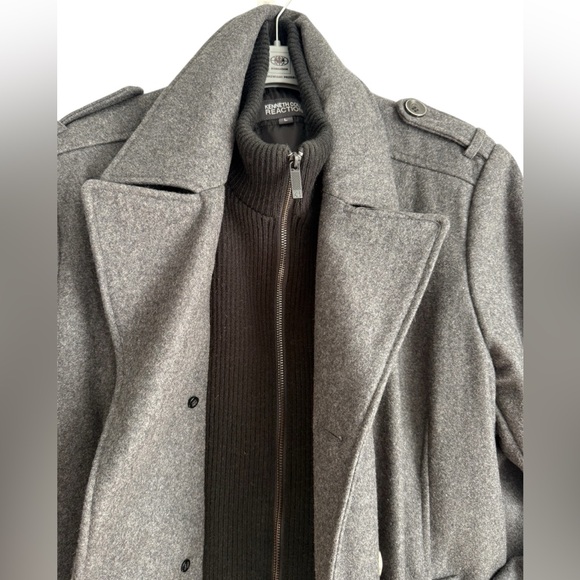 Kenneth Cole Reaction Charcoal Pea Coat - Picture 2 of 7